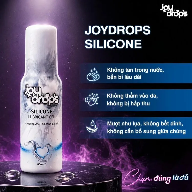 Joydrops Silicone 85ml – không tan trong nước, không thấm vào da